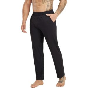 imageHUGE SPORTS Mens Athletic Yoga Pants with Pocket Casual Sport Joggers Pants for WorkoutBlack