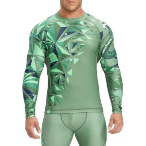 imageHUGE SPORTS Mens BJJ Rash Guard Long Sleeve Compression Rashguard for MMA Jiu Jitsu Wrestling Beast LayerCobra