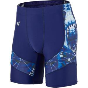 imageHUGE SPORTS Mens Rash Guard Swim Shorts Compression Swimming Jammer Cool Dry Active Swimsuit Workout Shorts Sports TightsBlue Shark