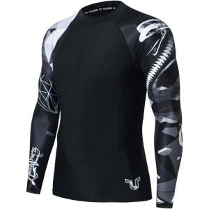 imageHUGE SPORTS Mens Swim Shirts Long Sleeve UPF 50 Rash Guard Sun Shirts UV Sun ProtectionCobra
