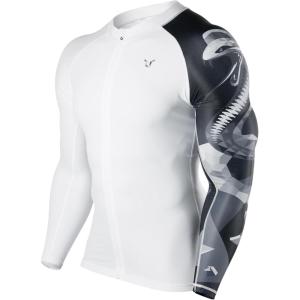 imageHUGE SPORTS Mens Swim Shirts Long Sleeve Zip Rash Guard UPF 50 Sun Protective Quick DryingCobra