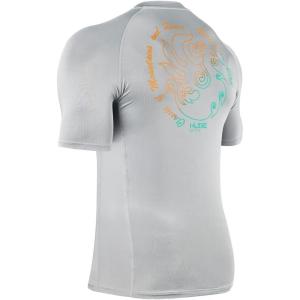 imageHUGE SPORTS Mens UPF 50 Shorts Sleeve Swim Shirts Quick Dry Rash GuardGray