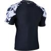 imageHUGE SPORTS Mens Rash Guard Short Sleeves UPF 50 UV Sun Protection Quick Drying Splice Compression Swim ShirtsBlack White