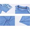 imageHUGE SPORTS Mens Rash Guard Short Sleeves UPF 50 UV Sun Protection Quick Drying Splice Compression Swim ShirtsBlue Spot