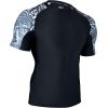 imageHUGE SPORTS Mens Rash Guard Short Sleeves UPF 50 UV Sun Protection Quick Drying Splice Compression Swim ShirtsMess Black