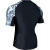 imageHUGE SPORTS Mens Rash Guard Short Sleeves UPF 50 UV Sun Protection Quick Drying Splice Compression Swim ShirtsMess Black