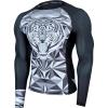 imageHUGE SPORTS Mens Long Sleeve Rash Guard Shirts MMA BJJ Swim UPF50 Baselayer Top Anti UV Quick Dry Full PrintedTiger