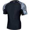 imageHUGE SPORTS Mens Rash Guard Short Sleeves UPF 50 UV Sun Protection Quick Drying Splice Compression Swim ShirtsMess Black