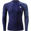 imageHUGE SPORTS Mens Rash Guard Long Sleeves UPF 50 UV Sun Protection Quick Drying Splice Compression Swim ShirtsPatriot Blue