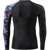 imageHUGE SPORTS Mens Rash Guard Long Sleeves UPF 50 UV Sun Protection Quick Drying Splice Compression Swim ShirtsPurple Bird