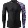 imageHUGE SPORTS Mens Rash Guard Long Sleeves UPF 50 UV Sun Protection Quick Drying Splice Compression Swim ShirtsPurple Bird