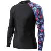 imageHUGE SPORTS Mens Rash Guard Long Sleeves UPF 50 UV Sun Protection Quick Drying Splice Compression Swim ShirtsPurple Bird