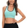 imageHUGE SPORTS Women Racerback Sports Bras 2 Pack Seamless Medium Impact Yoga Gym Workout BraBlack Blue