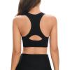 imageHUGE SPORTS Women Racerback Sports Bras 2 Pack Seamless Medium Impact Yoga Gym Workout BraBlack Blue