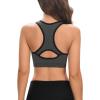 imageHUGE SPORTS Women Racerback Sports Bras 2 Pack Seamless Medium Impact Yoga Gym Workout BraBlack Grey