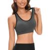 imageHUGE SPORTS Women Racerback Sports Bras 2 Pack Seamless Medium Impact Yoga Gym Workout BraBlack Grey