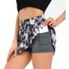 imageHUGE SPORTS Womens Pleated Athletic Tennis Skirt with Shorts High Waisted Golf Skorts SkirtsBlack Print