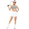 imageHUGE SPORTS Womens Pleated Athletic Tennis Skirt with Shorts High Waisted Golf Skorts SkirtsWhite