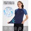 imageHUGE SPORTS Womens UPF 50 UV Protection Sun Shirts Short Sleeve Quick Dry Rash Guard Swim Gym Workout TopsLeopard Navy