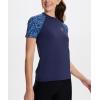 imageHUGE SPORTS Womens UPF 50 UV Protection Sun Shirts Short Sleeve Quick Dry Rash Guard Swim Gym Workout TopsLeopard Navy