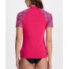 imageHUGE SPORTS Womens UPF 50 UV Protection Sun Shirts Short Sleeve Quick Dry Rash Guard Swim Gym Workout TopsLeopard Pink