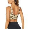 imageHUGE SPORTS Womens Sports Bra Light Support Athletic Running Yoga Bra Workout Top for WomenTan Cheetah