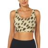 imageHUGE SPORTS Womens Sports Bra Light Support Athletic Running Yoga Bra Workout Top for WomenTan Cheetah