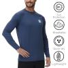 imageHUGE SPORTS Mens UPF 50 UV Sun Protection Shirts Long Sleeve Quick Dry Rash Guard for Swimming Fishing Hiking RunningNavy