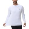imageHUGE SPORTS Mens UPF 50 UV Sun Protection Shirts Long Sleeve Quick Dry Rash Guard for Swimming Fishing Hiking RunningWhite