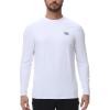 imageHUGE SPORTS Mens UPF 50 UV Sun Protection Shirts Long Sleeve Quick Dry Rash Guard for Swimming Fishing Hiking RunningWhite