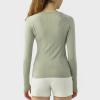 imageHUGE SPORTS Womens Seamless Workout Sports Shirts Long Sleeve Running Yoga Top Shirts Thumbholes Base Layer TopLight Green