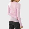 imageHUGE SPORTS Womens Seamless Workout Sports Shirts Long Sleeve Running Yoga Top Shirts Thumbholes Base Layer TopPink