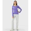imageHUGE SPORTS Womens Seamless Workout Sports Shirts Long Sleeve Running Yoga Top Shirts Thumbholes Base Layer TopPurple