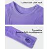 imageHUGE SPORTS Womens Seamless Workout Sports Shirts Long Sleeve Running Yoga Top Shirts Thumbholes Base Layer TopPurple
