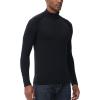 imageHUGE SPORTS Thermal Underwear for Men Turtleneck Long Sleeve Thermal Shirts Fleece Lined Base Layer Thermal Underwear TopBlack Turtlenecks