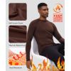 imageHUGE SPORTS Thermal Underwear for Men Turtleneck Long Sleeve Thermal Shirts Fleece Lined Base Layer Thermal Underwear TopDarkbrown Crewneck