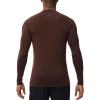 imageHUGE SPORTS Thermal Underwear for Men Turtleneck Long Sleeve Thermal Shirts Fleece Lined Base Layer Thermal Underwear TopDarkbrown Crewneck