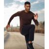imageHUGE SPORTS Thermal Underwear for Men Turtleneck Long Sleeve Thermal Shirts Fleece Lined Base Layer Thermal Underwear TopDarkbrown Crewneck