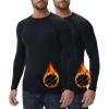 imageHUGE SPORTS Thermal Underwear for Men Turtleneck Long Sleeve Thermal Shirts Fleece Lined Base Layer Thermal Underwear TopBlack 2pack Crewneck