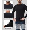 imageHUGE SPORTS Thermal Underwear for Men Long Sleeve Thermal Shirts Fleece Lined Compression Base Layer Thermal Underwear TopBlack 2pack Crewneck