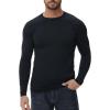 imageHUGE SPORTS Thermal Underwear for Men Long Sleeve Thermal Shirts Fleece Lined Compression Base Layer Thermal Underwear TopBlack Crewneck