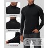 imageHUGE SPORTS Thermal Underwear for Men Long Sleeve Thermal Shirts Fleece Lined Compression Base Layer Thermal Underwear TopBlack Turtlenecks