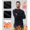 imageHUGE SPORTS Thermal Underwear for Men Long Sleeve Thermal Shirts Fleece Lined Compression Base Layer Thermal Underwear TopBlackwhite Crewneck