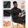 imageHUGE SPORTS Thermal Underwear for Men Long Sleeve Thermal Shirts Fleece Lined Compression Base Layer Thermal Underwear TopGrey Marl Turtlenecks