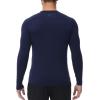 imageHUGE SPORTS Thermal Underwear for Men Long Sleeve Thermal Shirts Fleece Lined Compression Base Layer Thermal Underwear TopNavyblue Crewneck