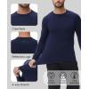 imageHUGE SPORTS Thermal Underwear for Men Long Sleeve Thermal Shirts Fleece Lined Compression Base Layer Thermal Underwear TopNavyblue Crewneck