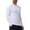imageHUGE SPORTS Thermal Underwear for Men Long Sleeve Thermal Shirts Fleece Lined Compression Base Layer Thermal Underwear TopWhite 2pack Crewneck