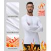 imageHUGE SPORTS Thermal Underwear for Men Long Sleeve Thermal Shirts Fleece Lined Compression Base Layer Thermal Underwear TopWhite Crewneck