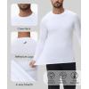 imageHUGE SPORTS Thermal Underwear for Men Long Sleeve Thermal Shirts Fleece Lined Compression Base Layer Thermal Underwear TopWhite Crewneck