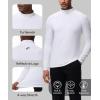 imageHUGE SPORTS Thermal Underwear for Men Long Sleeve Thermal Shirts Fleece Lined Compression Base Layer Thermal Underwear TopWhite Turtlenecks